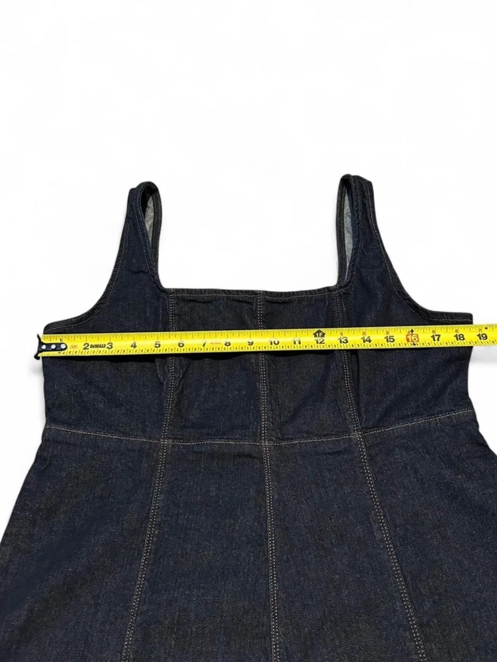 Dark Indigo Denim Square-Neck Midi Dress - Picture 6 of 7